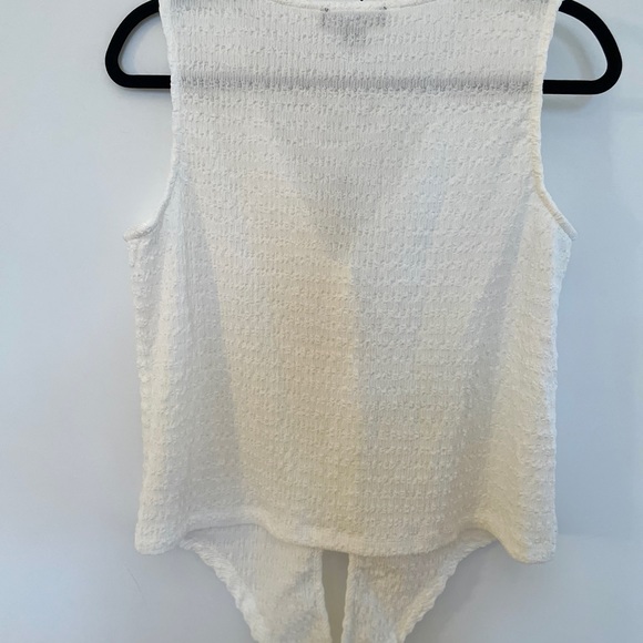 Sanctuary White Button Down Vest with Tie Front Detail - Picture 8 of 8